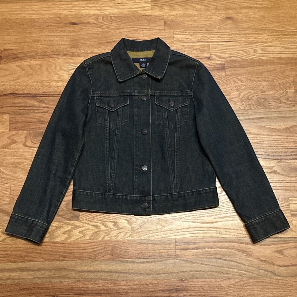 Womens Gap Y2K 2000’s Blue Denim Jean Jacket Size Small Trucker 100% Cotton